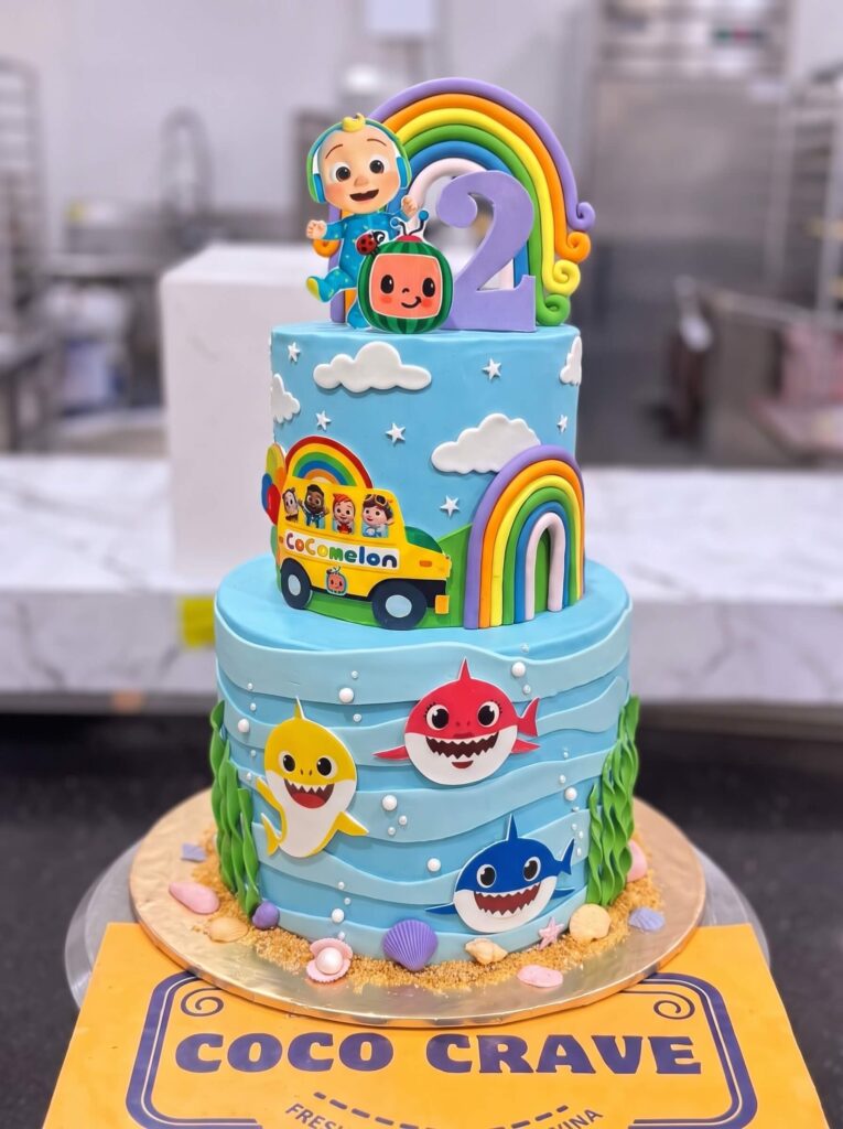 Cocomelon and Baby Shark Cake in Lahore