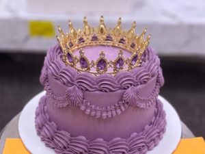 Purple Piped Crown Cake in Lahore — delivered in Lahore, Lahore