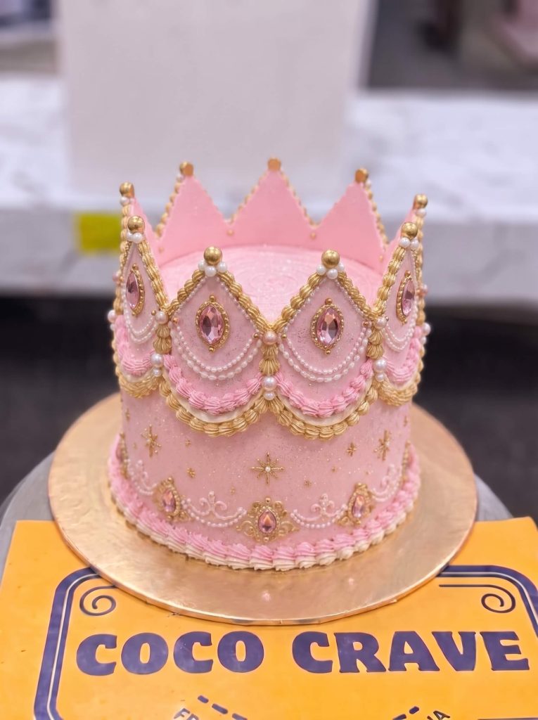 Pink Fondant Crown Cake in Lahore