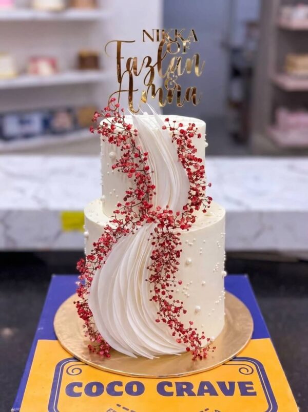 Nikkah Mubarak Three Tier Cake in Lahore — delivered in Bahria Town, Lahore
