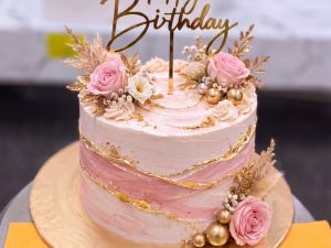Blush Rose Gold Crown Cake in Lahore — delivered in Lahore, Lahore
