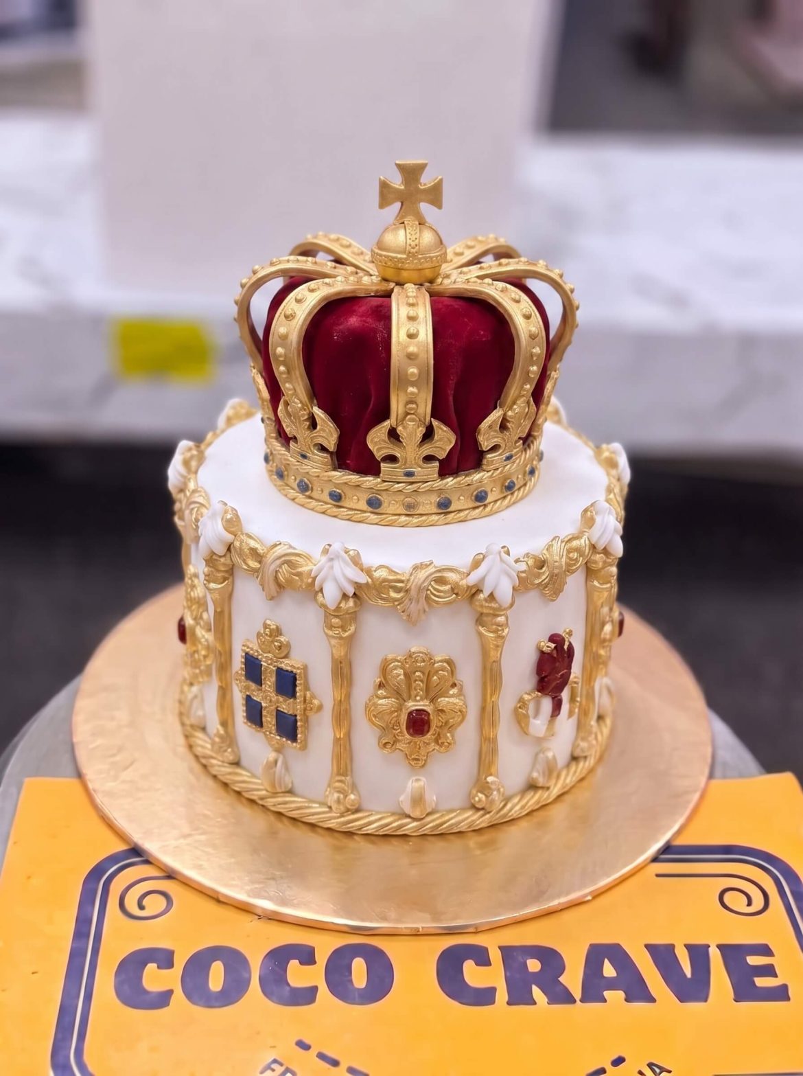 Royal Velvet Crown Cake in Lahore — Cococrave Lahore