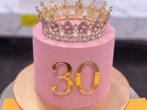 Pink Thirty Crown Cake in Lahore — delivered in Lahore, Lahore