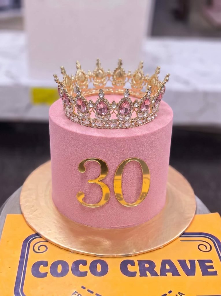 Pink Thirty Crown Cake in Lahore