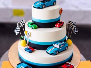 Racing Cars Three Tier Cake in Lahore