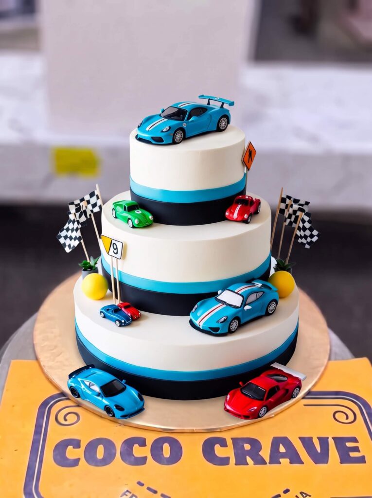 Racing Cars Three Tier Cake in Lahore