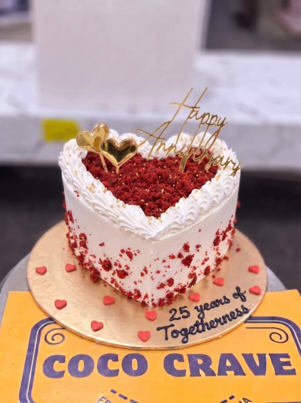 Red Velvet Heart Anniversary Cake in Lahore — delivered in Bahria Town, Lahore