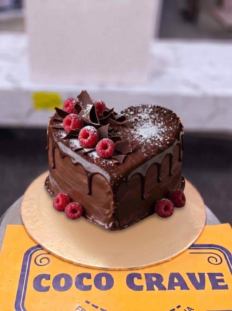 Chocolate Raspberry Heart Cake in Lahore