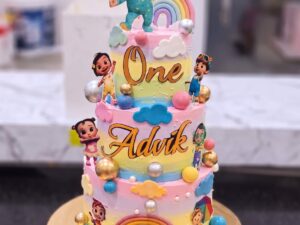 Cocomelon Three Tier Rainbow Cake in Lahore