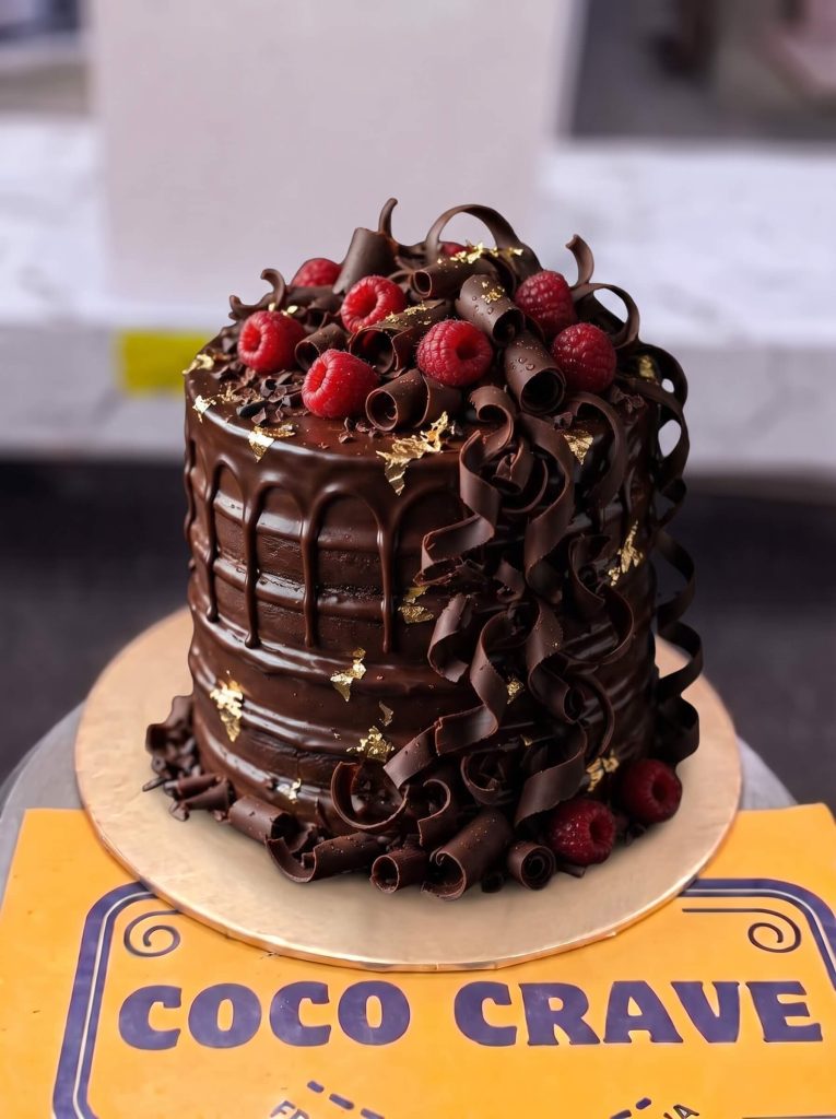 Chocolate Curls and Raspberry Cake in Lahore