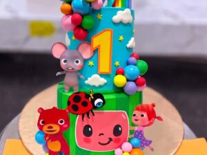 Cocomelon Balloon Arch Cake in Lahore