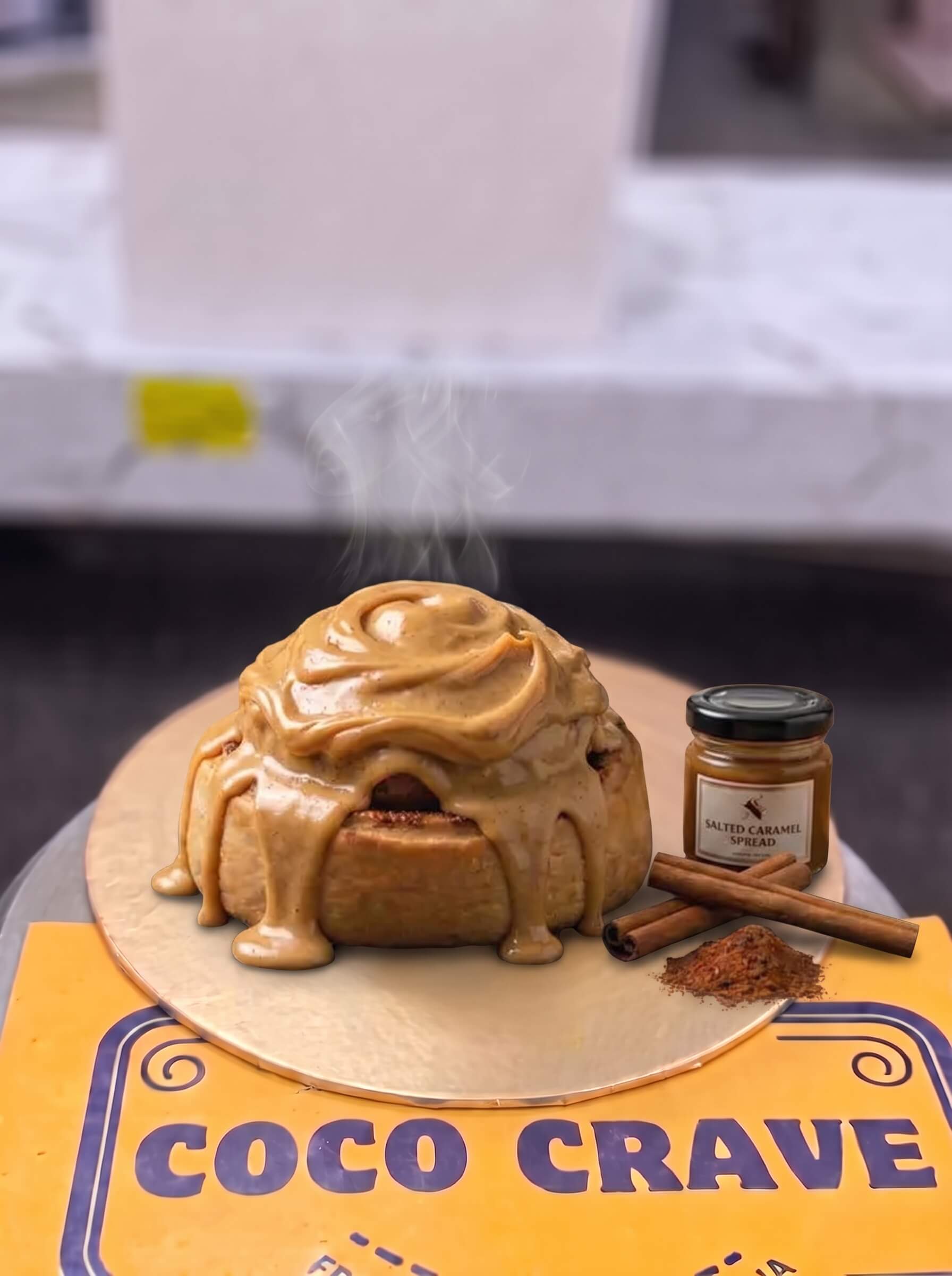 Golden Caramel Cinnamon Roll in Lahore | CocoCrave.pk Golden Caramel Cinnamon Roll in Lahore by CocoCrave.pk