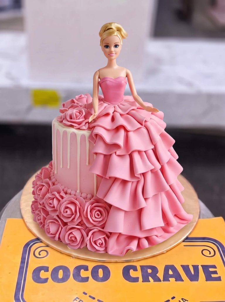 Pink Rose Gown Doll Cake in Lahore