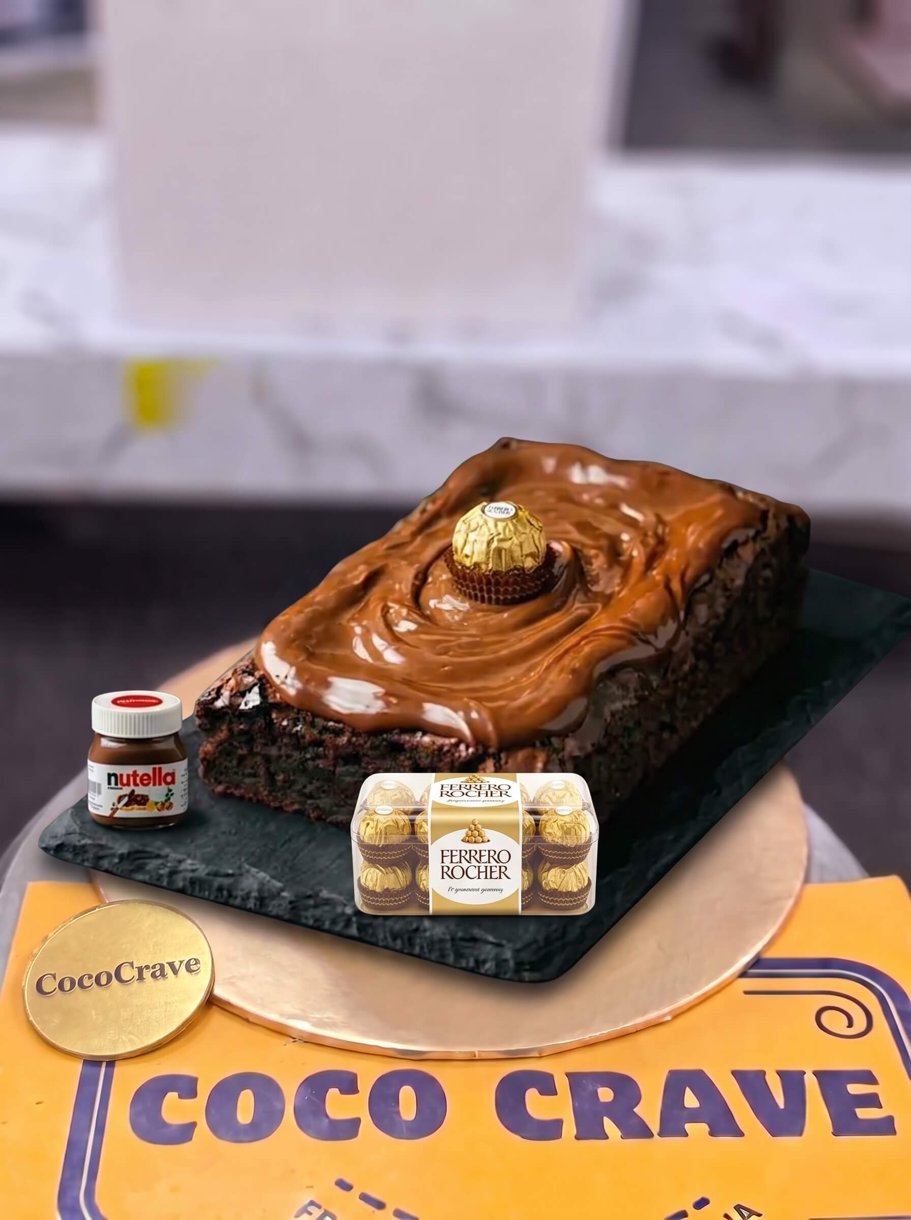 Molten Nutella and Ferrero Rocher Fudge Brownie in Lahore | CocoCrave.pk Molten Nutella and Ferrero Rocher Fudge Brownie in Lahore by CocoCrave.pk