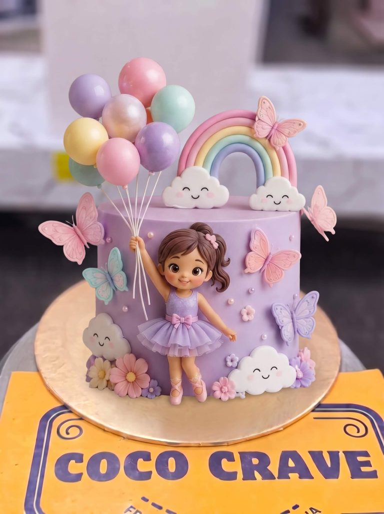 Barbie Balloon and Rainbow Cake in Lahore
