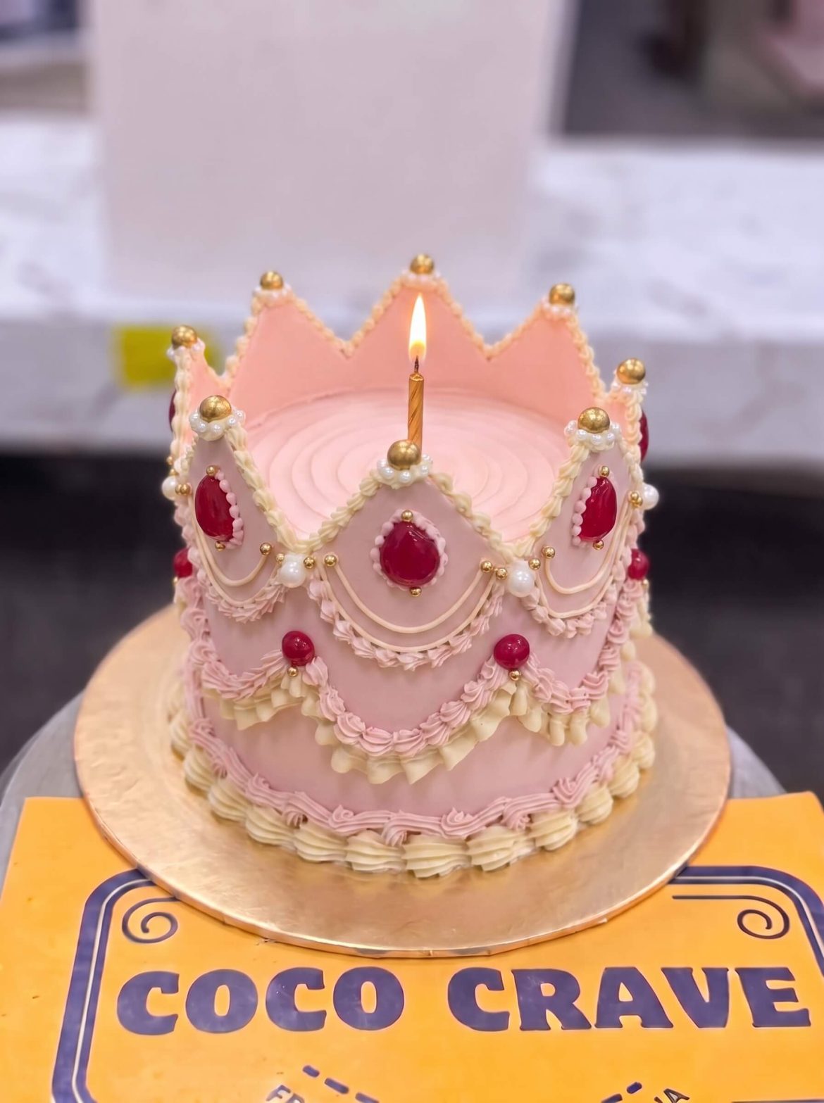 Pink Ruby Crown Cake in Lahore — Cococrave Lahore
