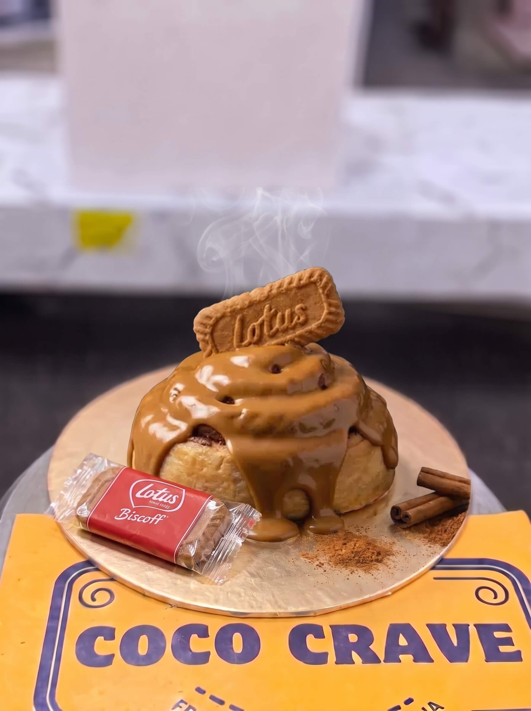 Lotus Biscoff Cinnamon Roll in Lahore | CocoCrave.pk Lotus Biscoff Cinnamon Roll in Lahore by CocoCrave.pk