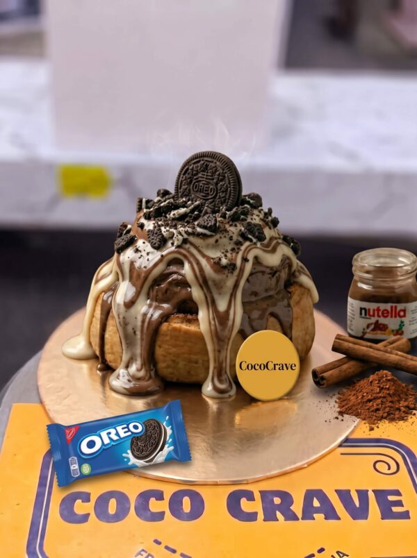 Triple Fusion Vanilla Nutella Oreo Cinnamon Roll in Lahore — delivered in Lahore