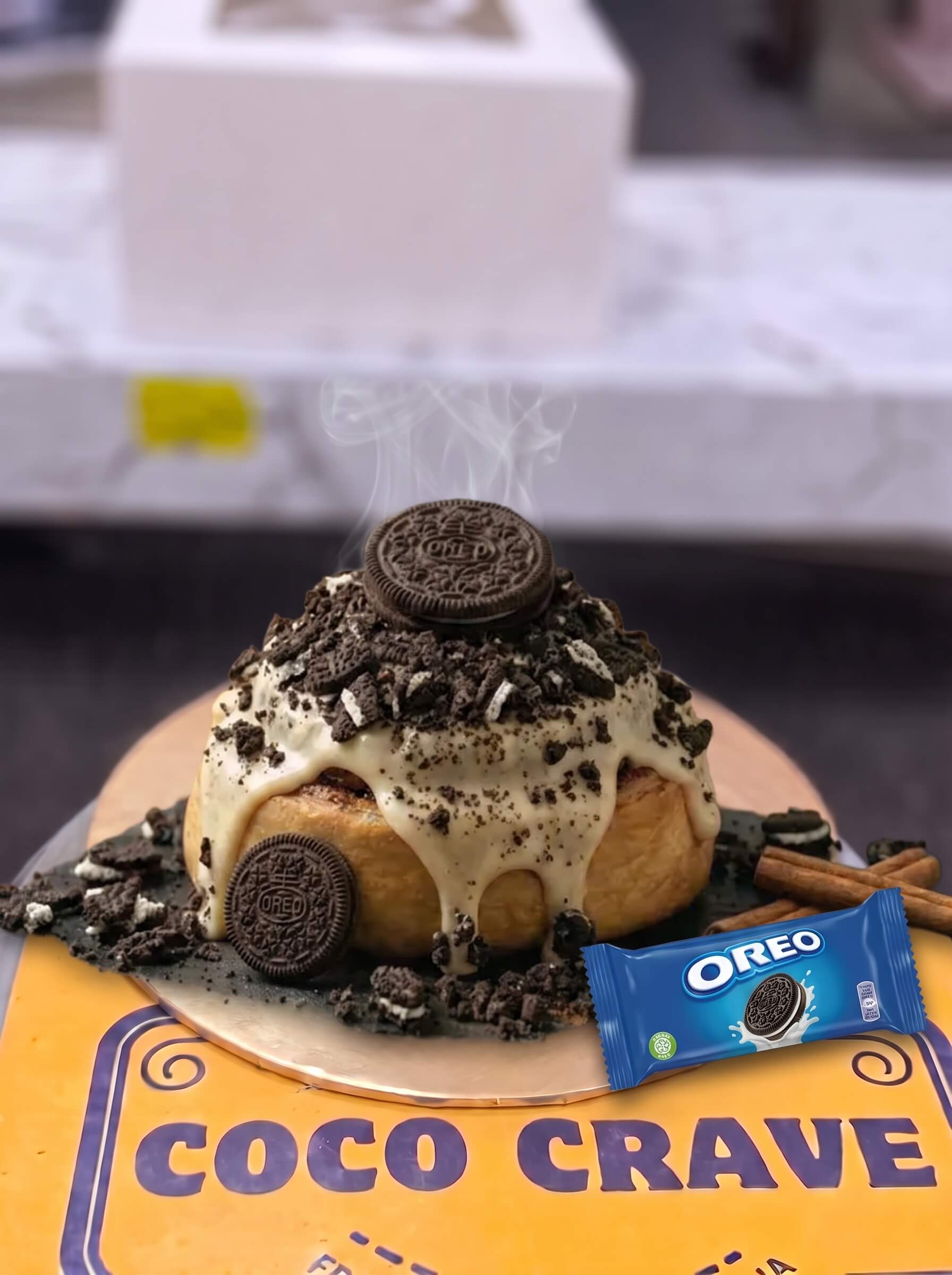 Vanilla Oreo Cream Cheese Cinnamon Roll in Lahore | CocoCrave.pk Vanilla Oreo Cream Cheese Cinnamon Roll in Lahore by CocoCrave.pk