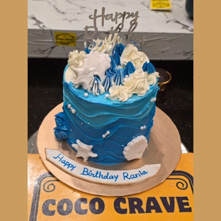 Custom Aqua Theme Cakes Design Cake Delivery Lahore - CocoCrave.pk
