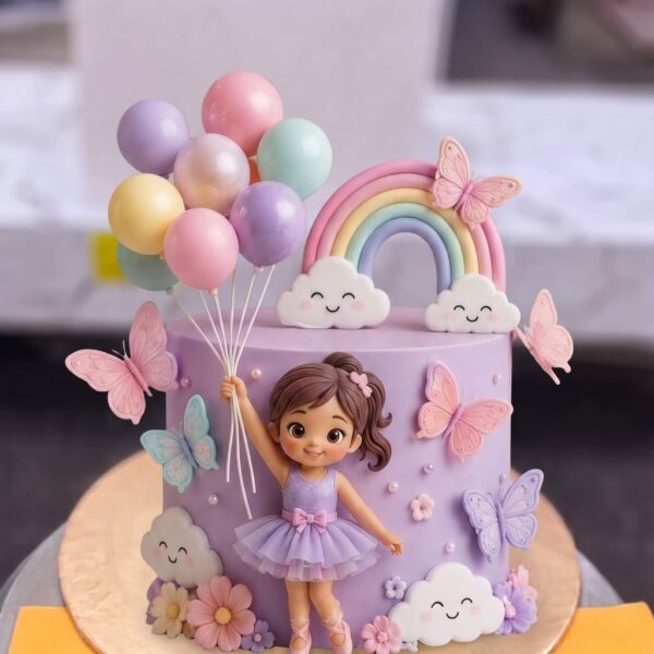 Barbie Balloon and Rainbow Cake in Lahore — delivered in Gulberg, Lahore