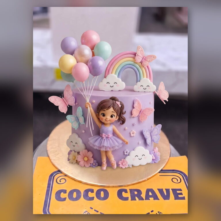 Barbie Balloon and Rainbow Cake in Lahore