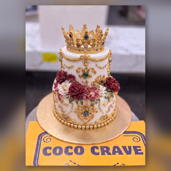 Baroque Floral Crown Cake in Lahore — delivered in Lake City, Lahore