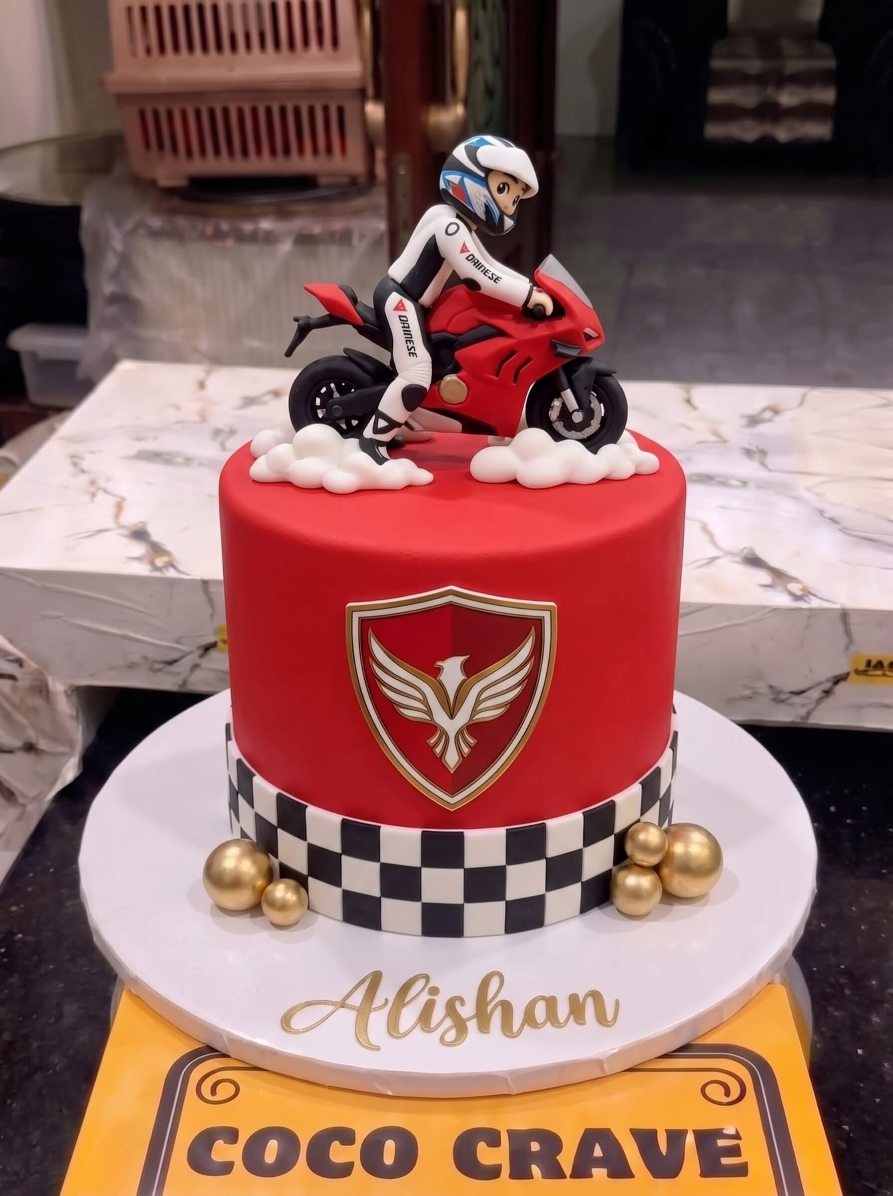 Bike Theme Cake — Coco Crave Lahore Bike Theme Cake by Coco Crave — premium bike theme cake delivered in Lahore