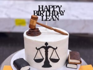 Black and White Lawyer Cake in Lahore