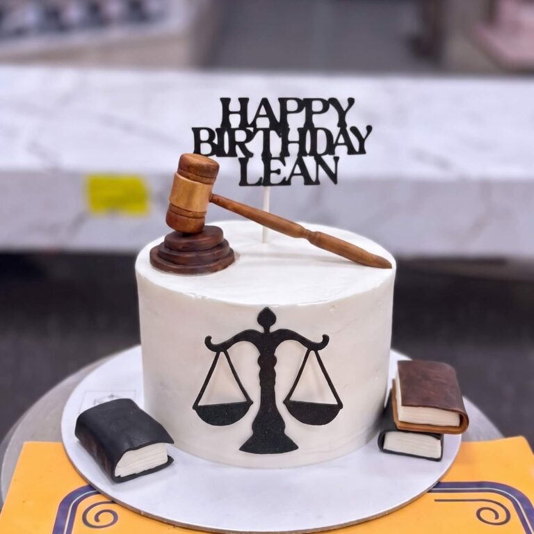 Black and White Lawyer Cake in Lahore