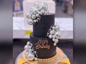 Black Disco Ball Birthday Cake in Lahore — CocoCrave.pk Lahore