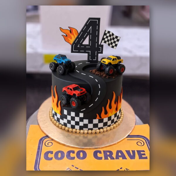 Black Monster Truck Cake in Lahore — delivered in Lahore