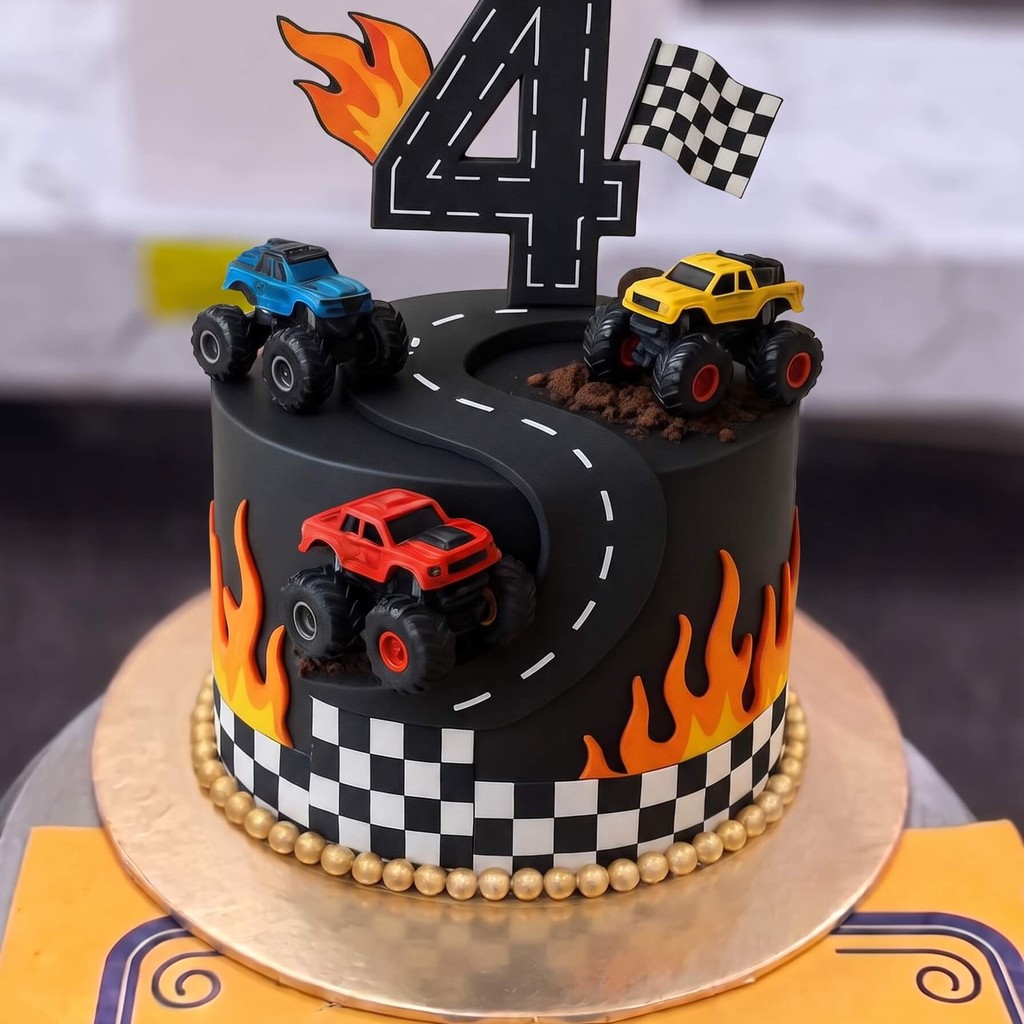 Black Monster Truck Cake in Lahore Black Monster Truck Cake by CocoCrave.pk in Lahore