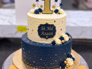Blue and Navy First Birthday Cake in Lahore