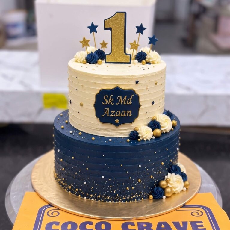 Blue and Navy First Birthday Cake in Lahore