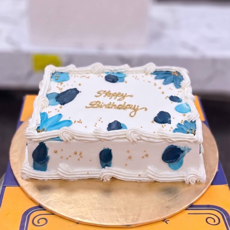 Blue and White Birthday Sheet Cake in Lahore