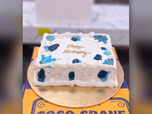 Blue and White Birthday Sheet Cake in Lahore