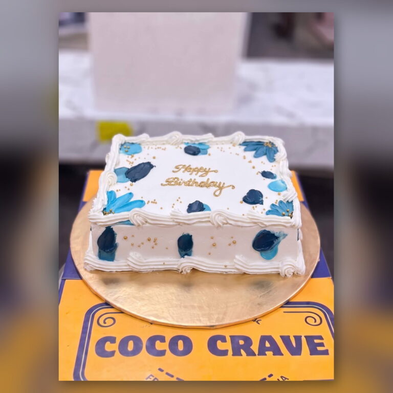 Blue and White Birthday Sheet Cake in Lahore