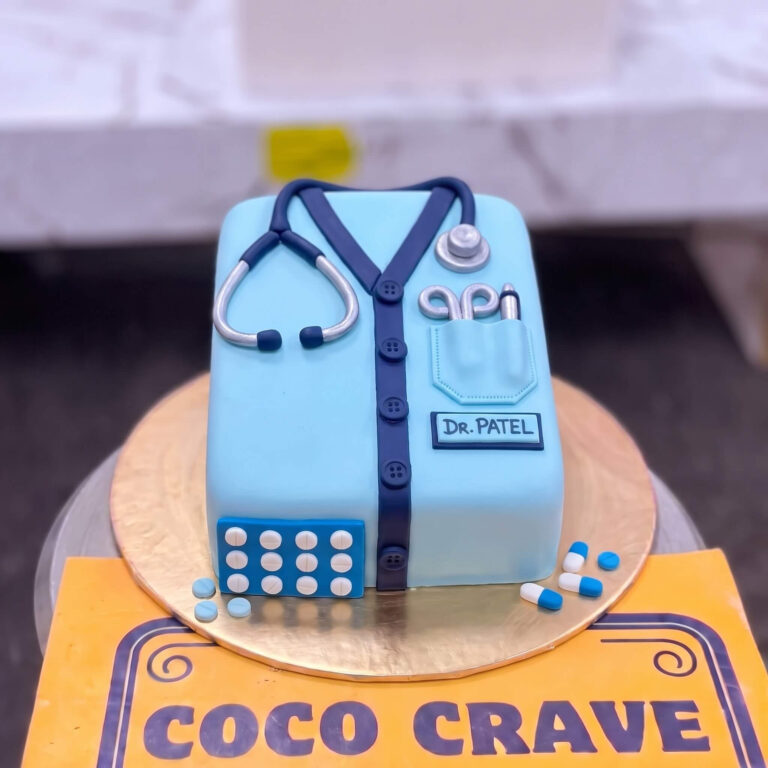 Blue Doctor Coat with Calculator Cake in Lahore
