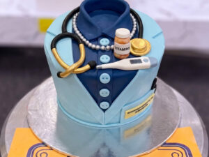 Blue Doctor Uniform and Medicine Cake in Lahore