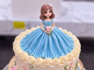 Blue Gown Doll Cake in Lahore