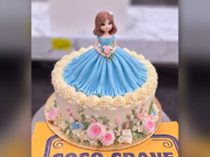 Blue Gown Doll Cake in Lahore