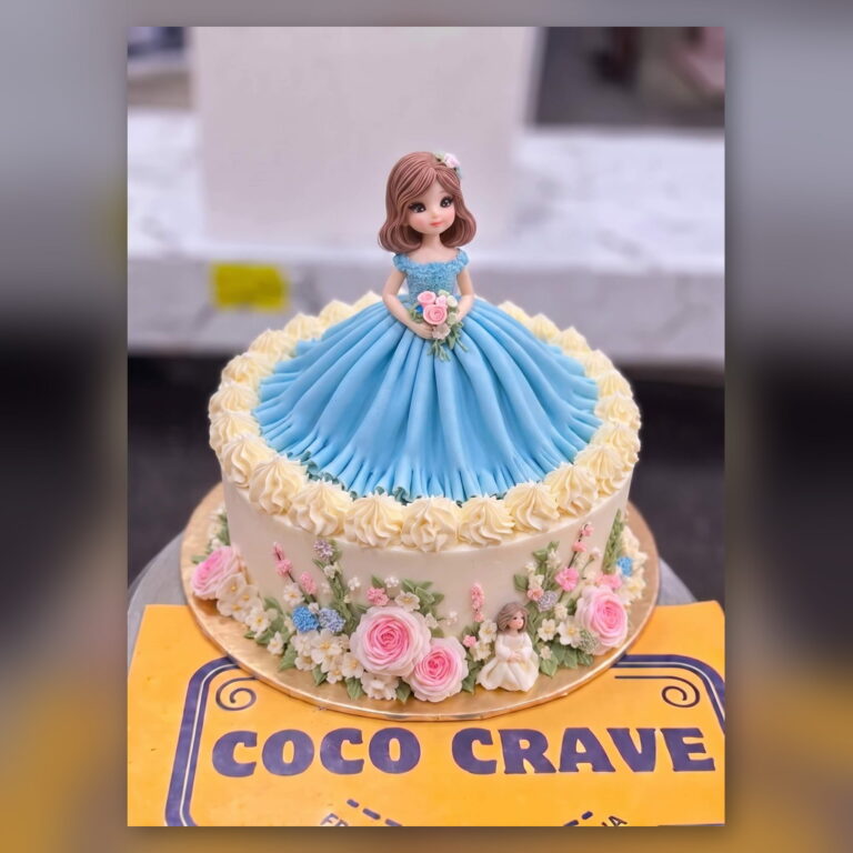Blue Gown Doll Cake in Lahore