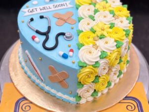 Blue Heart Get Well Soon Medical Cake in Lahore