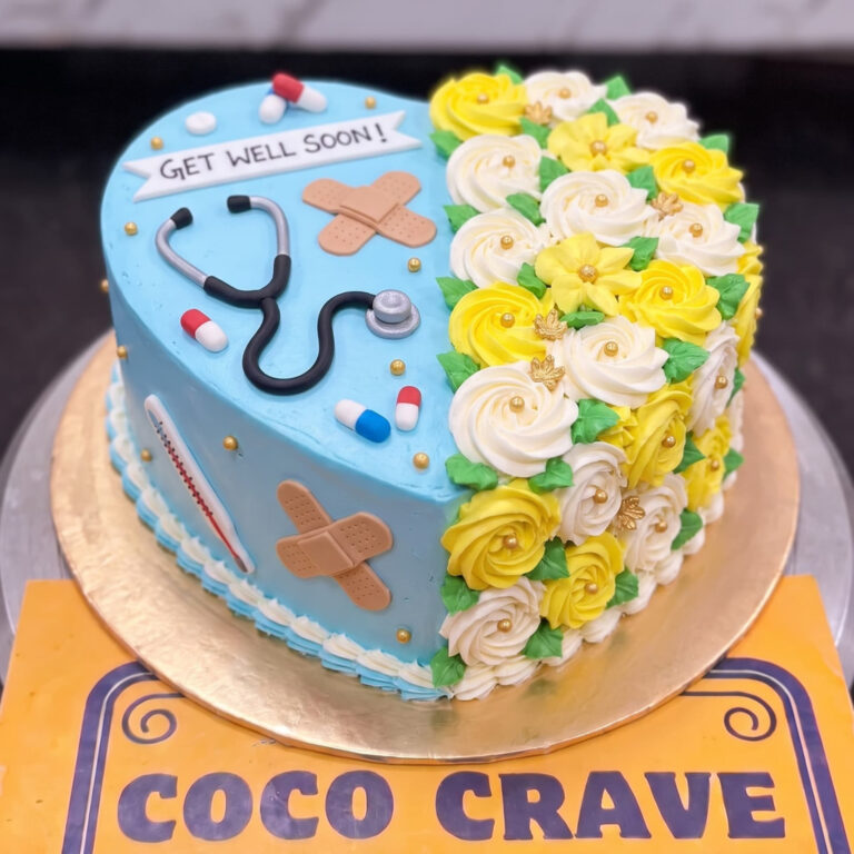 Blue Heart Get Well Soon Medical Cake in Lahore