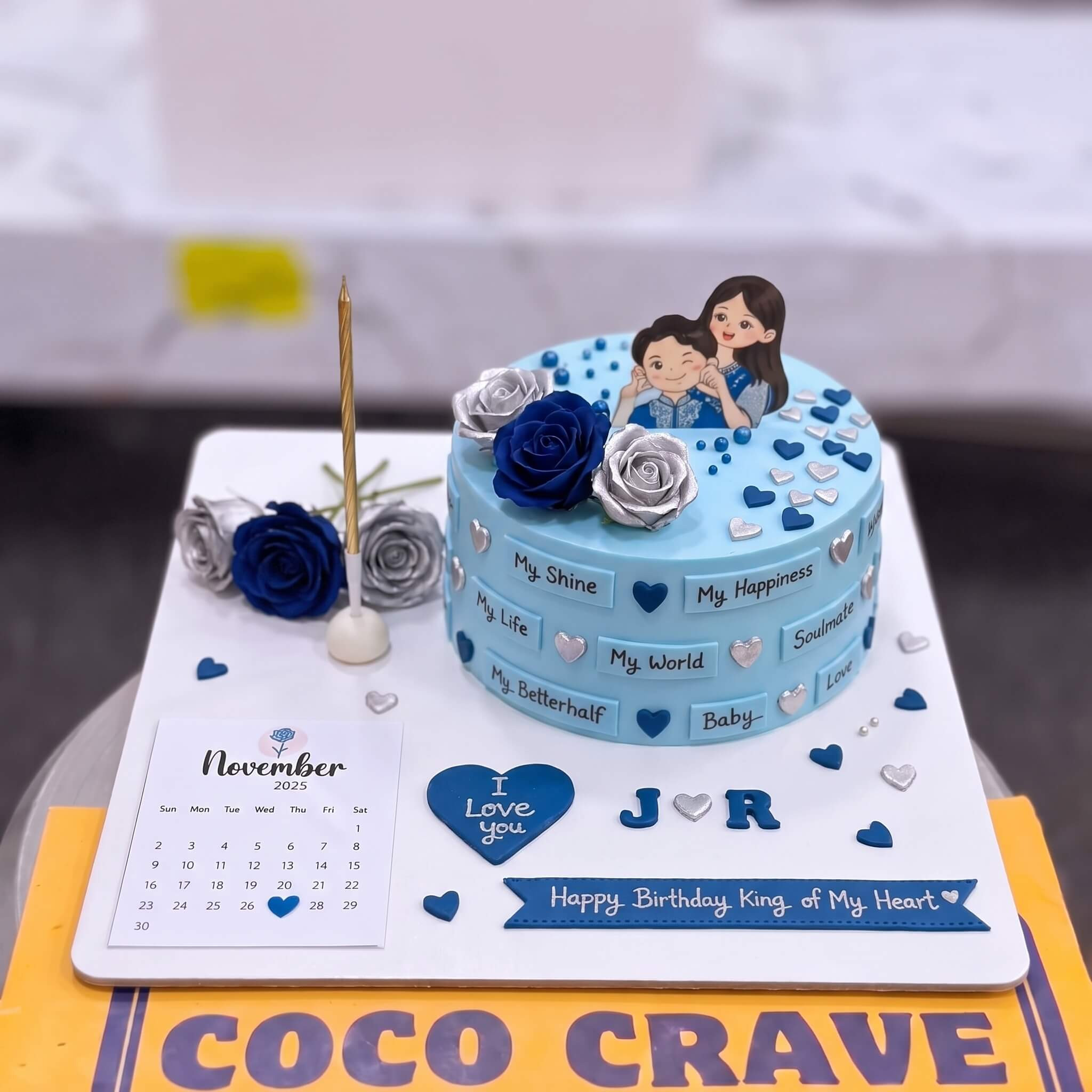 Blue Medical Couple Heart Cake in Lahore Blue Medical Couple Heart Cake in Lahore — CocoCrave Lahore