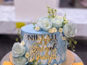 Blue Palette Rose Nikkah Mubarak Cake in Lahore