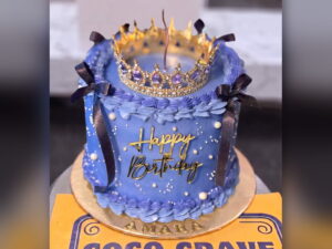 Blue Ribbon Crown Cake in Lahore
