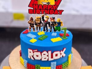 Blue Roblox 7th Birthday Cake in Lahore