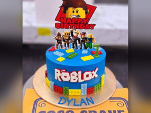 Blue Roblox 7th Birthday Cake in Lahore
